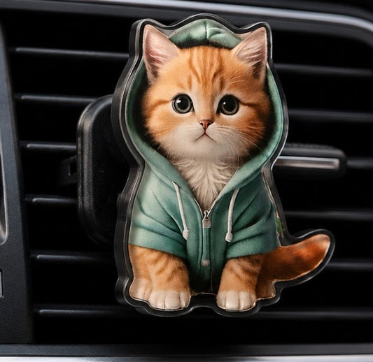Green Hoodie Cat Aroma Charm