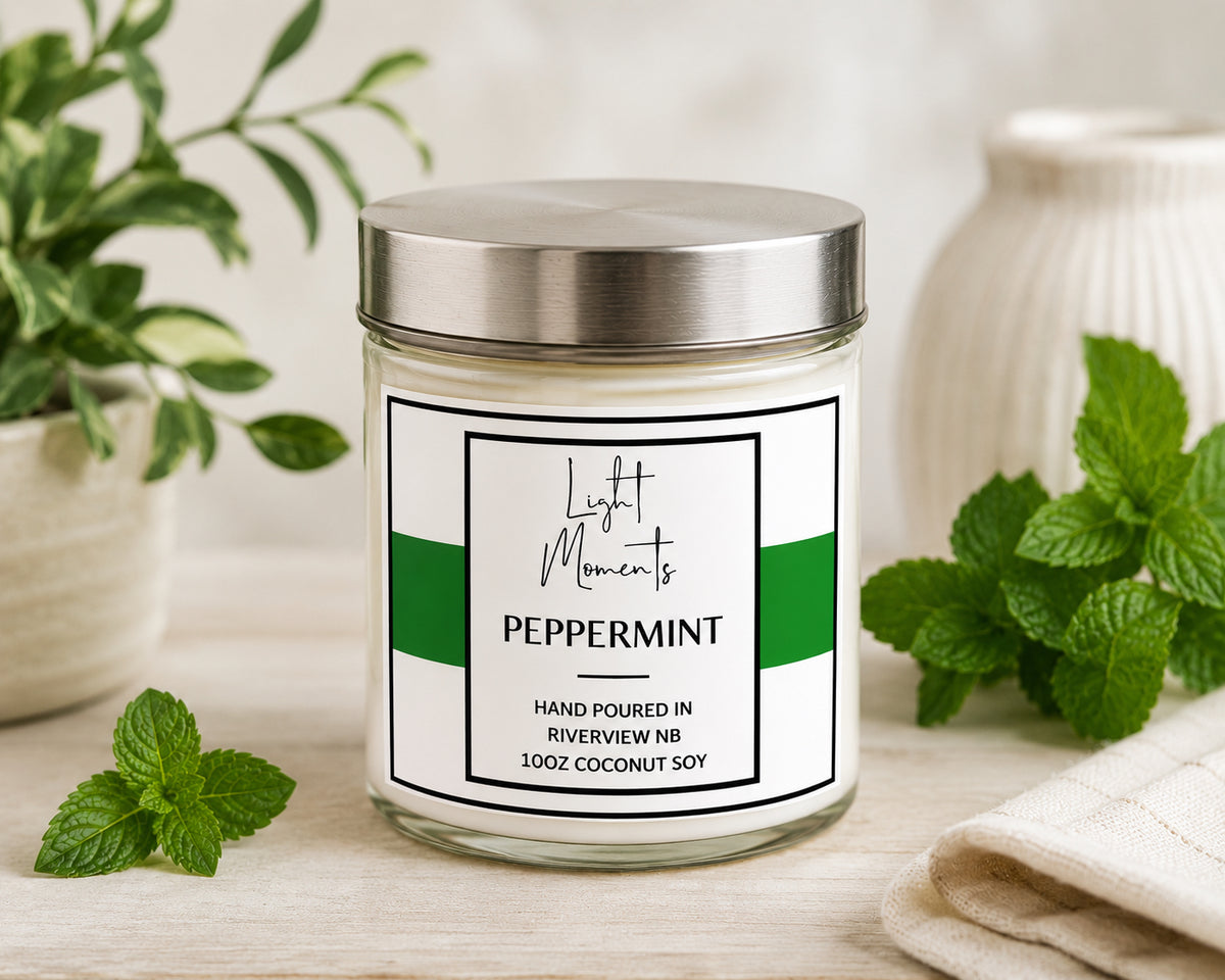 Bougie à la menthe poivrée de 10 oz